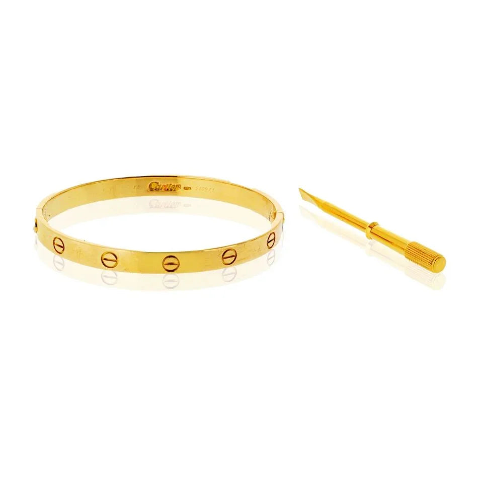 Cartier Love 18K Yellow Gold Vintage 1985 Size 18 Bracelet - The Back Vault