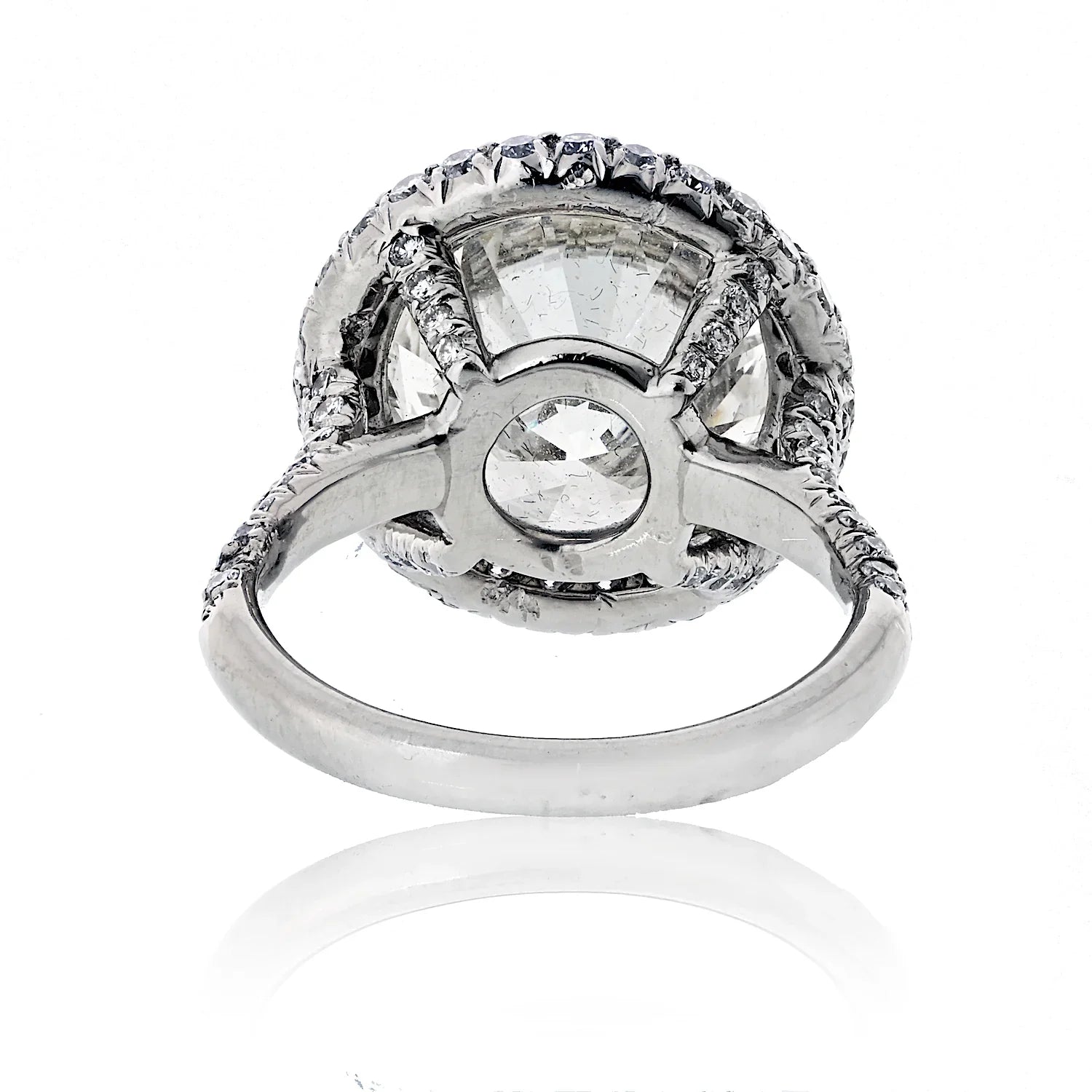 9 carat Round Diamond Halo Engagement Ring - The Back Vault