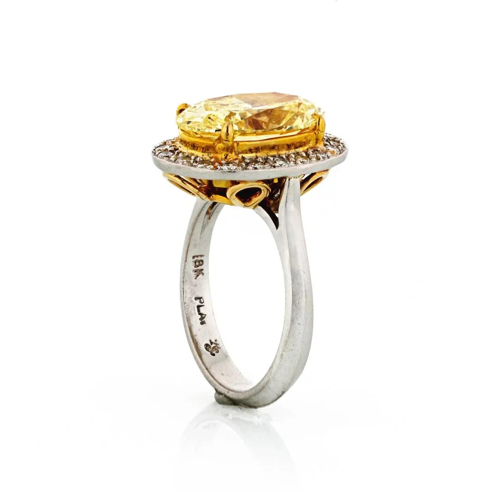 4 carat Oval Diamond Y GIA Ring - The Back Vault