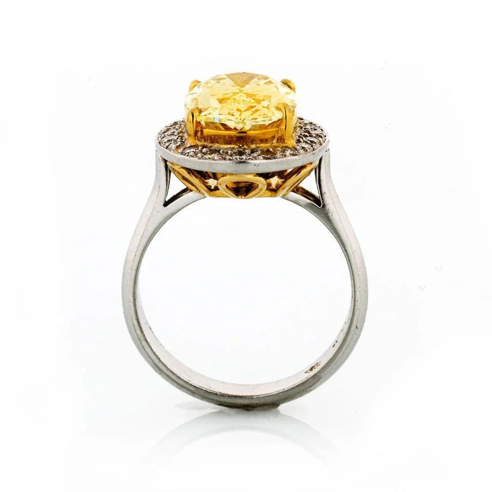 4 carat Oval Diamond Y GIA Ring - The Back Vault