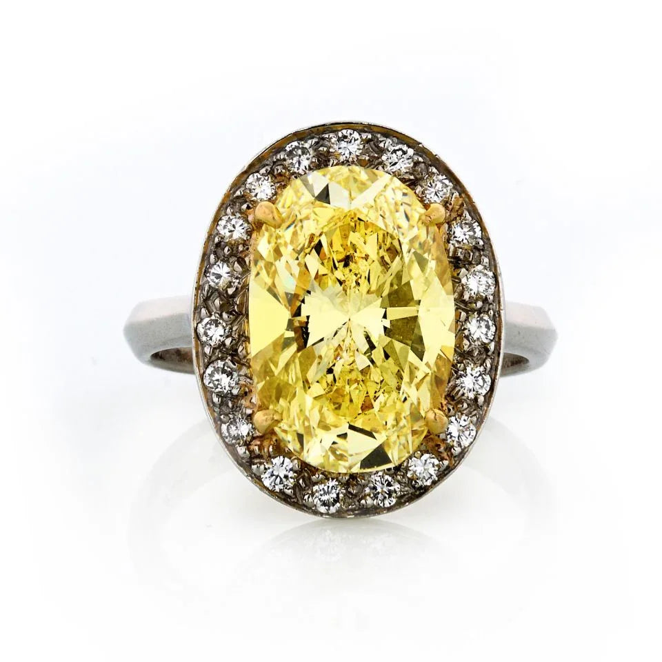 4 carat Oval Diamond Y GIA Ring - The Back Vault