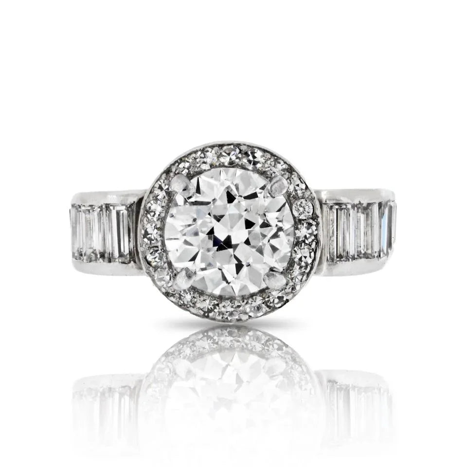 Vintage 1.68 carat Old European Cut Diamond K/VS1 GIA Engagement Ring - The Back Vault