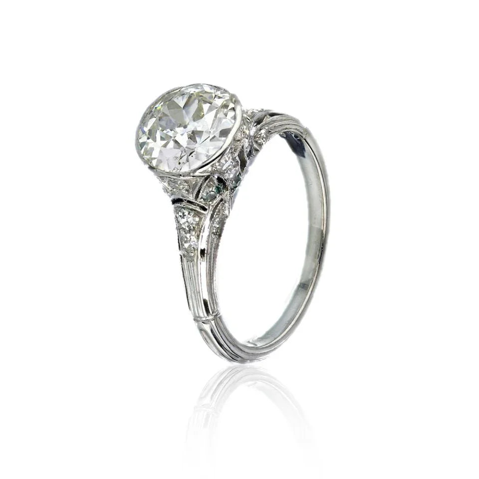Art Deco 2 carat Old European Cut Diamond L/VS1 GIA Engagement Ring - The Back Vault