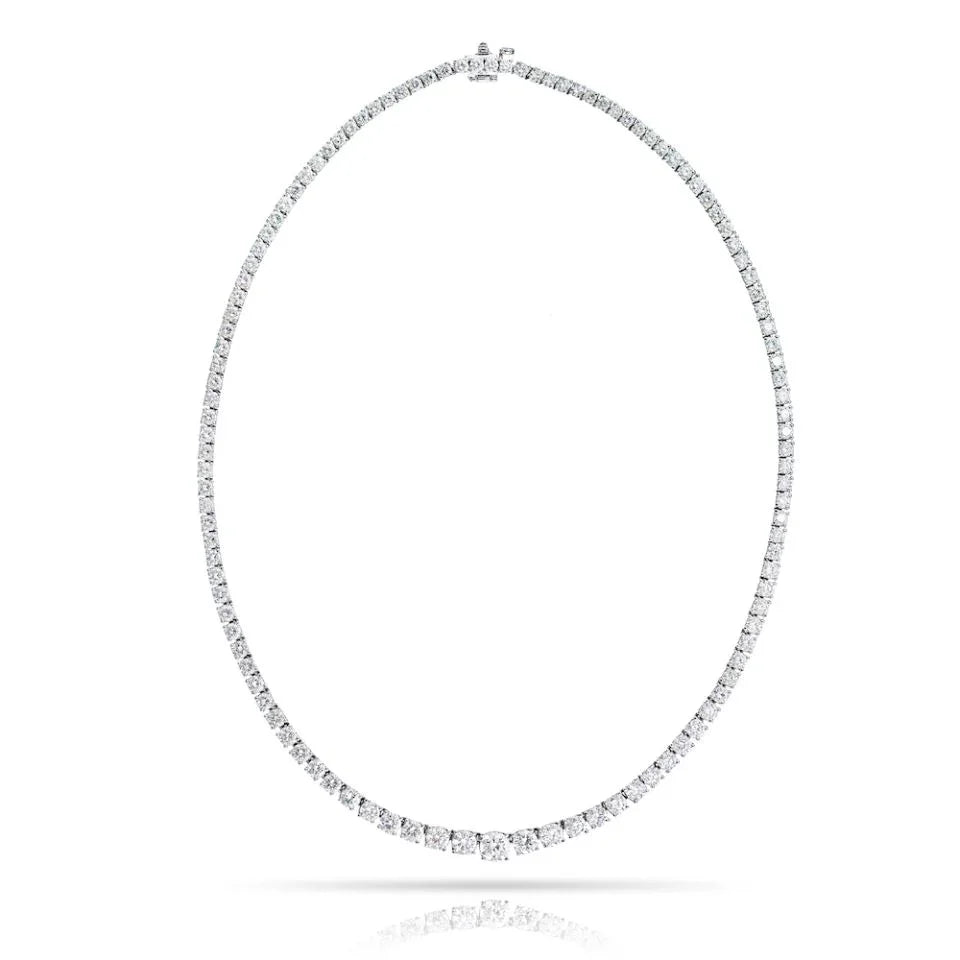Platinum 14.44 carat Riviera Diamond Tennis Necklace - The Back Vault
