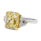 7 carat Radiant Cut Diamond Fancy Yellow GIA 7.05 Carat Fancy Yellow VS2 Clarity Radiant Cut Ring - The Back Vault