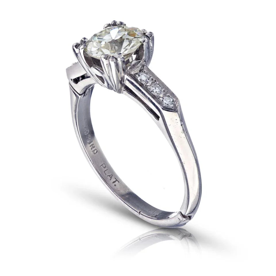 1.14 Old European Cut Diamond M-N/ VS Engagement Ring - The Back Vault