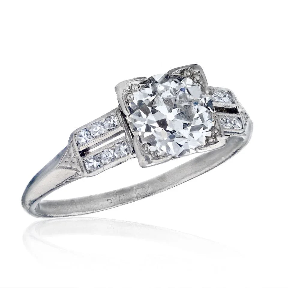 Approx. 1.50 Old European Cut Diamond J-K/VS Vintage Ring - The Back Vault