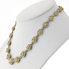 18K Two Tone 50 carat Fancy Intense Yellow Heart Shape Necklace - The Back Vault