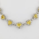 18K Two Tone 50 carat Fancy Intense Yellow Heart Shape Necklace - The Back Vault