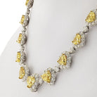 18K Two Tone 50 carat Fancy Intense Yellow Heart Shape Necklace - The Back Vault