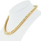 18K Yellow Gold 78 carat Fancy Intense Yellow Radiant Cut Diamond Tennis Necklace - The Back Vault