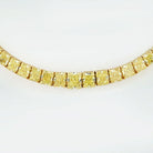 18K Yellow Gold 78 carat Fancy Intense Yellow Radiant Cut Diamond Tennis Necklace - The Back Vault