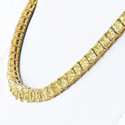 18K Yellow Gold 78 carat Fancy Intense Yellow Radiant Cut Diamond Tennis Necklace - The Back Vault
