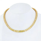 18K Yellow Gold 78 carat Fancy Intense Yellow Radiant Cut Diamond Tennis Necklace - The Back Vault