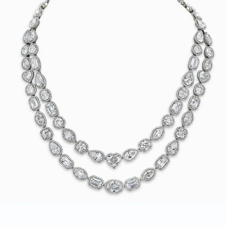 William Goldberg Platinum 63 Carat Diamond Infinity Necklace - The Back Vault