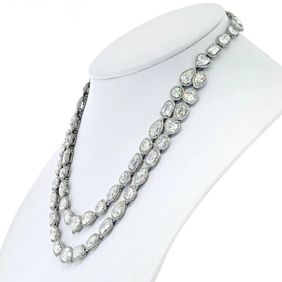 William Goldberg Platinum 63 Carat Diamond Infinity Necklace - The Back Vault