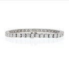 14K White Gold 10.65cts Round Cut Straight Line Tennis Bracelet - The Back Vault