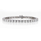 14K White Gold 10.65cts Round Cut Straight Line Tennis Bracelet - The Back Vault