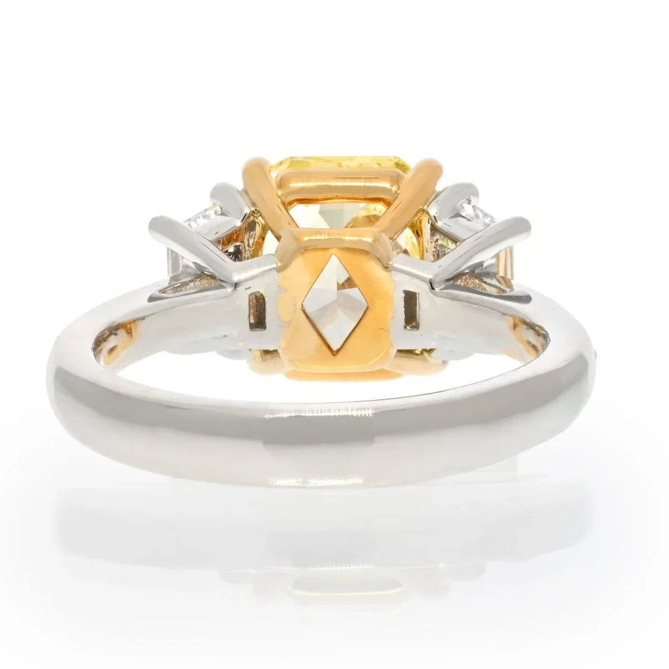 2 carat Radiant Cut Diamond Fancy Yellow GIA Ring - The Back Vault