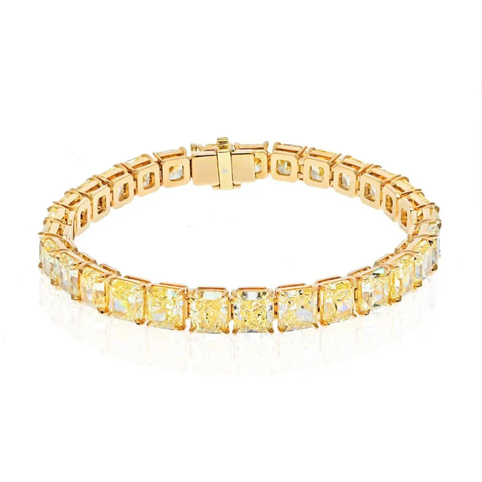 18K Yellow Gold FY Rad Bracelet w/ 29 stones. All 1.00+ VVS2-VS1 Tennis Bracelet - The Back Vault