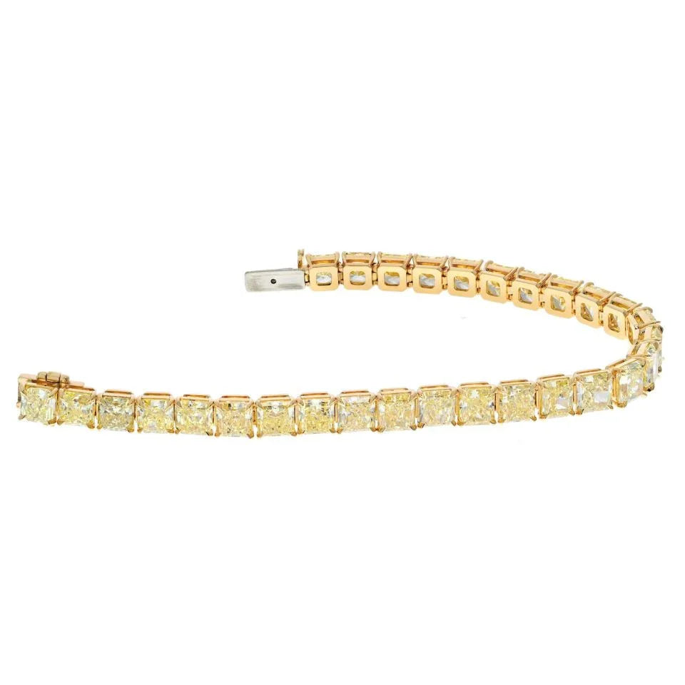 18K Yellow Gold FY Rad Bracelet w/ 29 stones. All 1.00+ VVS2-VS1 Tennis Bracelet - The Back Vault