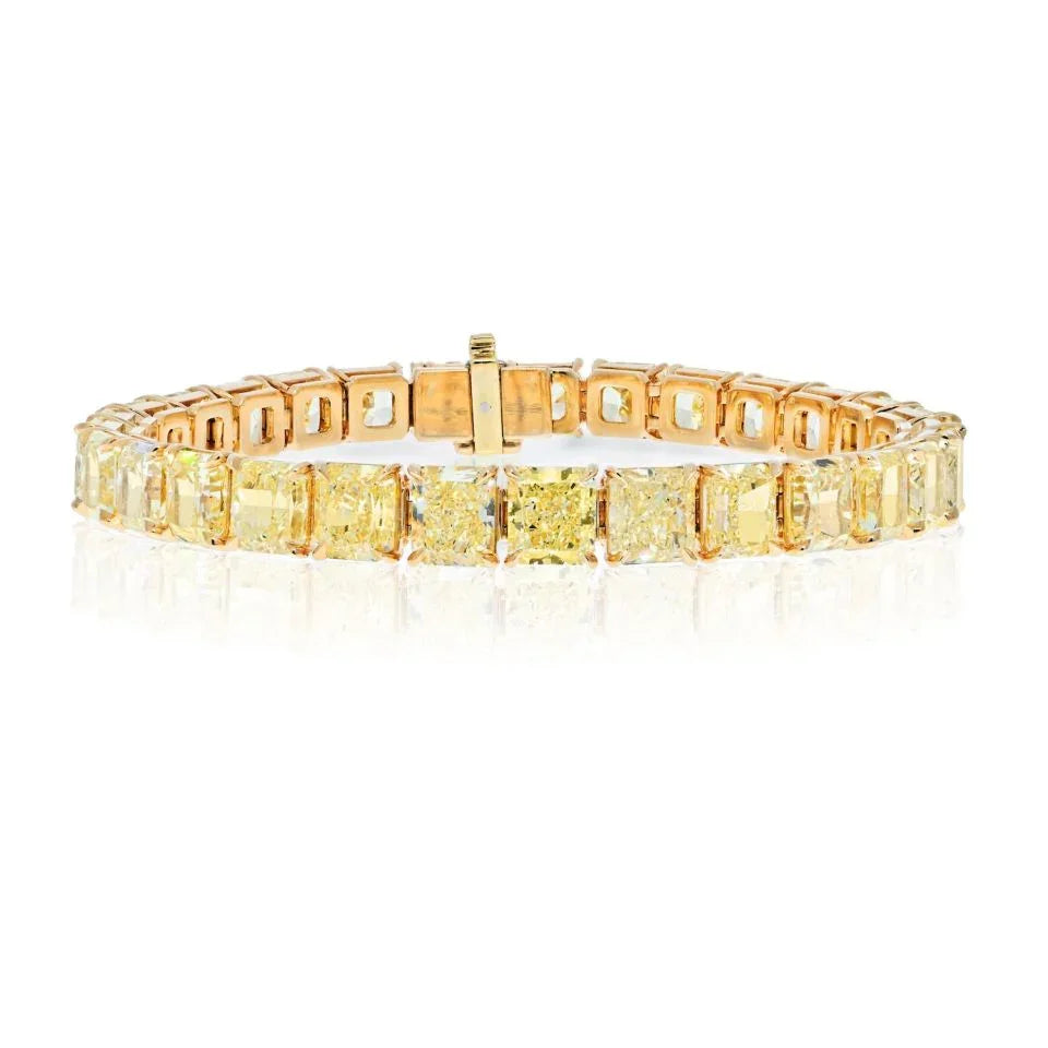 18K Yellow Gold FY Rad Bracelet w/ 29 stones. All 1.00+ VVS2-VS1 Tennis Bracelet - The Back Vault