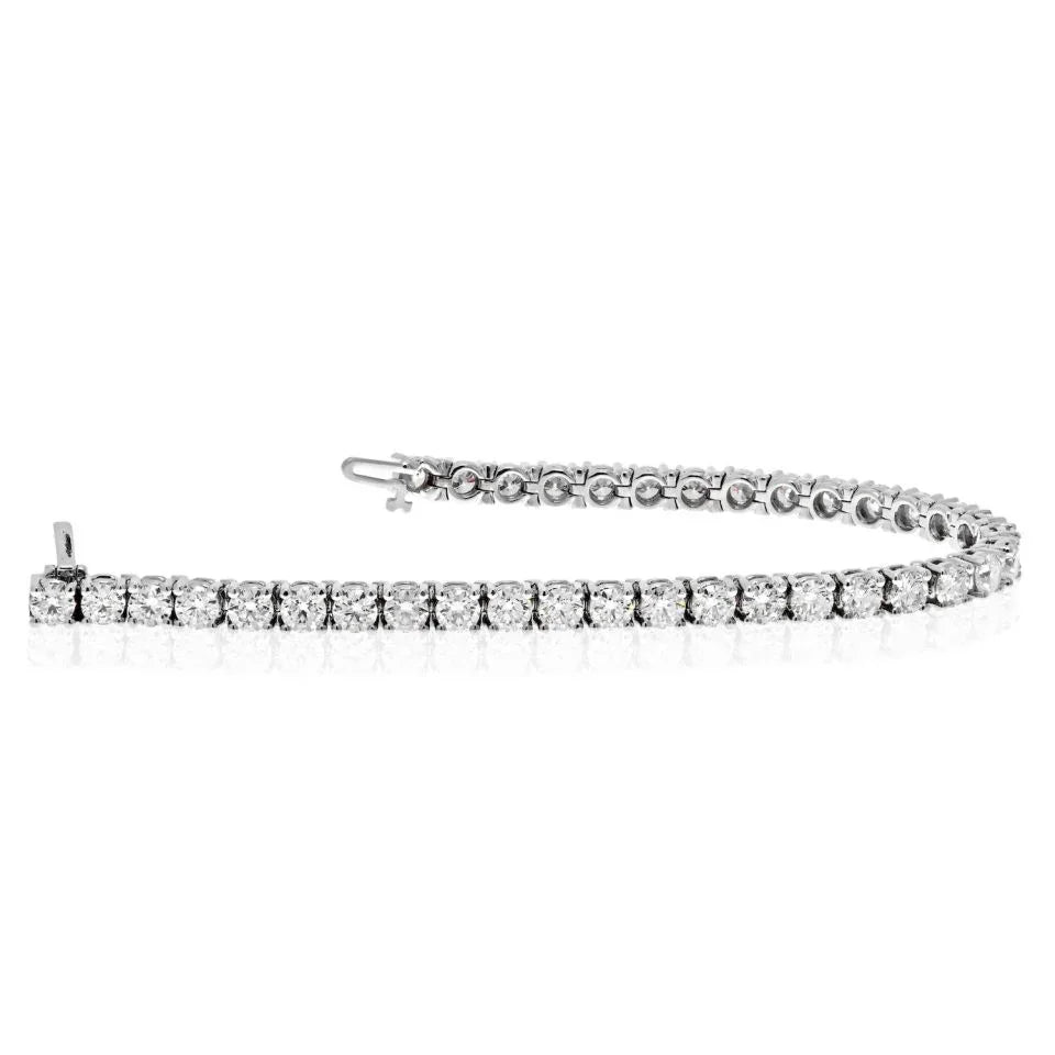 11.51 Carat 14K White Gold Round Cut Tennis Bracelet - The Back Vault