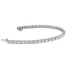 14K White Gold 9.16 Carat Round Cut Diamond Tennis Bracelet - The Back Vault