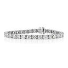 14K White Gold 9.16 Carat Round Cut Diamond Tennis Bracelet - The Back Vault