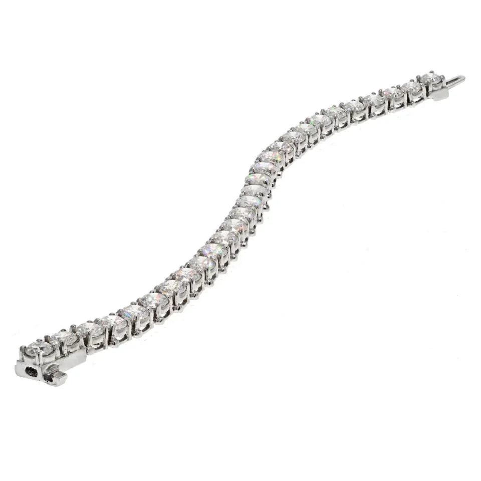 14K White Gold 11.72 Carats Diamond Tennis Bracelet - The Back Vault