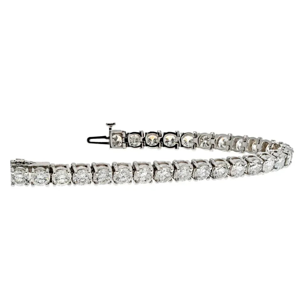 14K White Gold 11.72 Carats Diamond Tennis Bracelet - The Back Vault
