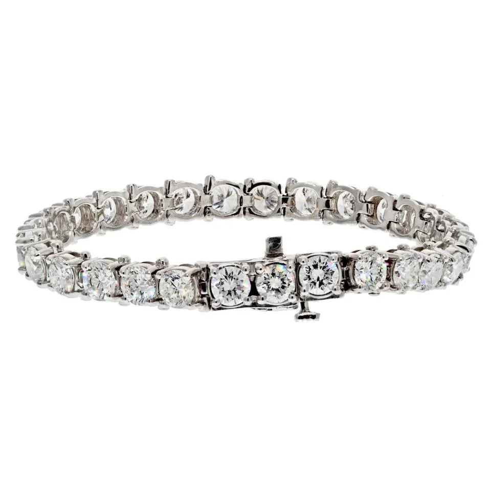 14K White Gold 11.72 Carats Diamond Tennis Bracelet - The Back Vault