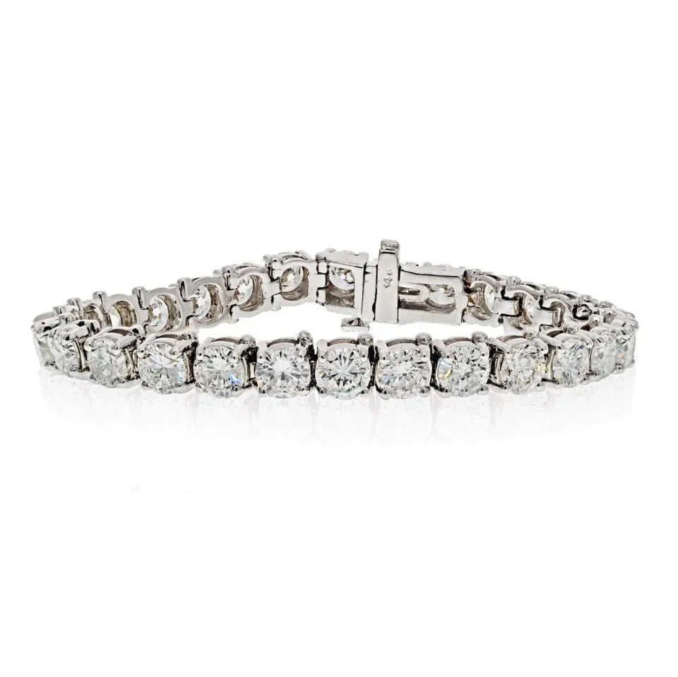 14K White Gold 11.72 Carats Diamond Tennis Bracelet - The Back Vault