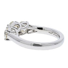 Platinum 2.66 Carats Three Stone Old European Cut Engagement Ring - The Back Vault