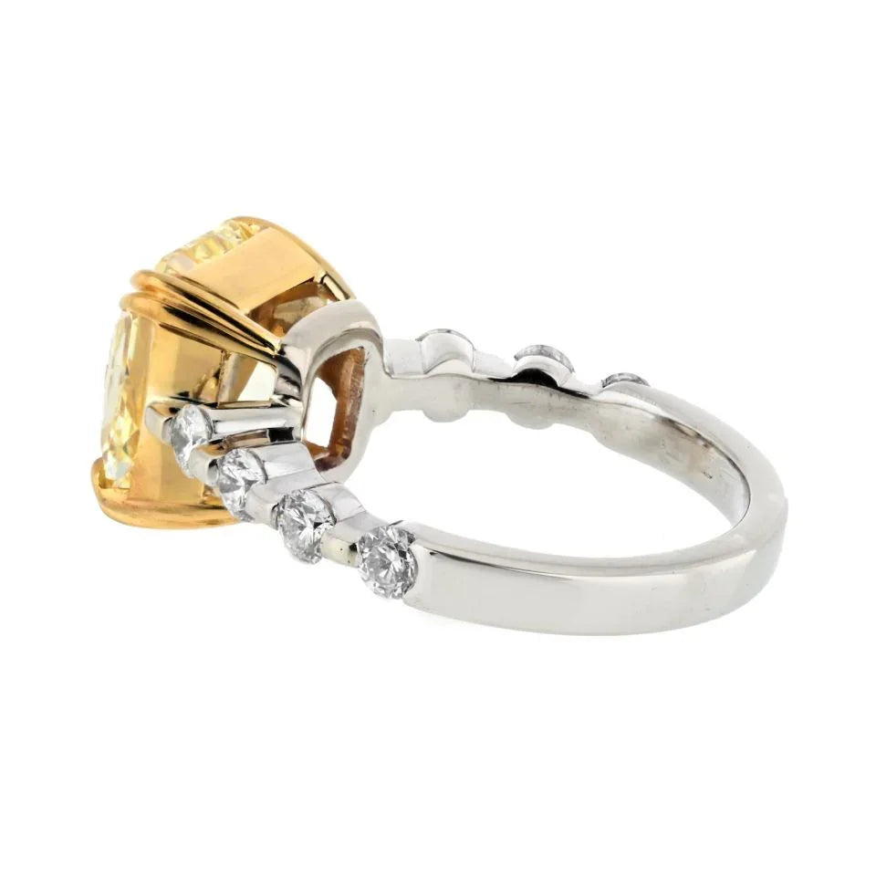 3 carat Radiant Cut Diamond Fancy Intense Yellow GIA Engagement Ring - The Back Vault