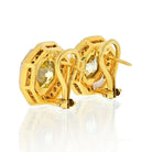 18K Yellow Gold 9.62 Carat Fancy Yellow Halo Set Stud Earrings - The Back Vault