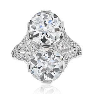 Platinum Old European Cut 6.64 cttw K/VS1 GIA Toi Et Moi Diamond Ring
