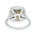 2 carat Cushion Cut Fancy Yellow Diamond Double Halo GIA Engagement Ring - The Back Vault