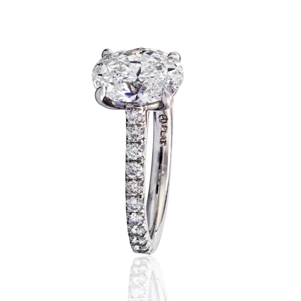2 carat Oval Diamond D/SI1 GIA Pave Engagement Ring - The Back Vault