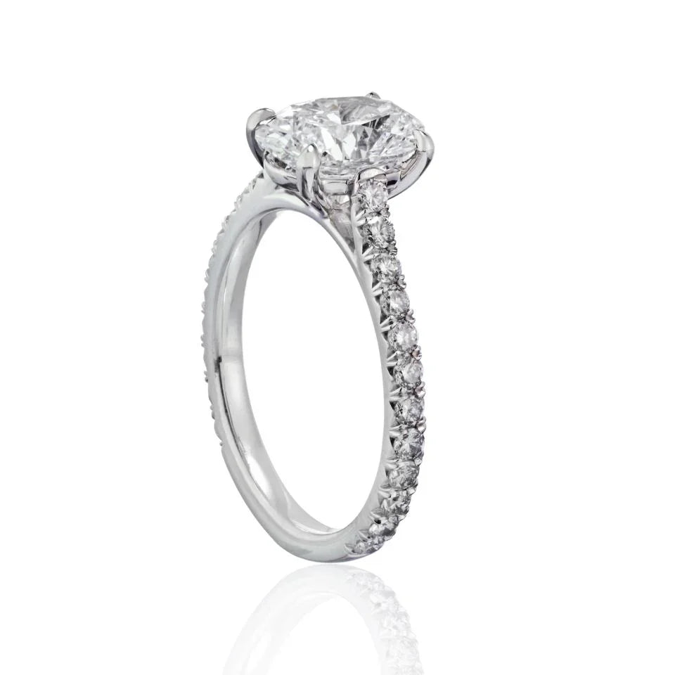 2 carat Oval Diamond D/SI1 GIA Pave Engagement Ring - The Back Vault