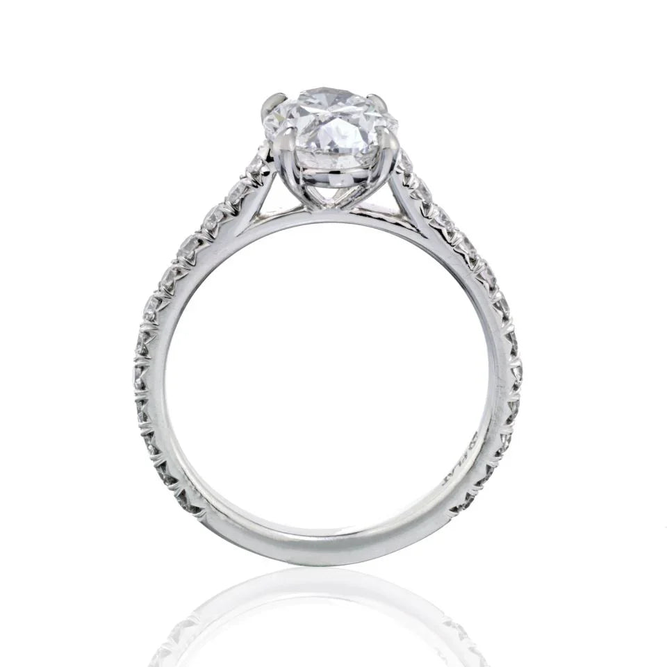 2 carat Oval Diamond D/SI1 GIA Pave Engagement Ring - The Back Vault