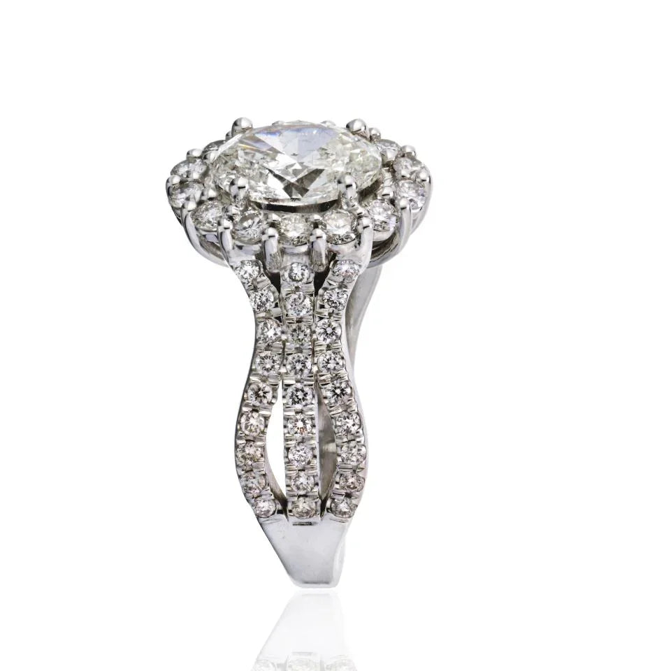 1.50 carat Oval Diamond I/I1 GIA Engagement Ring - The Back Vault