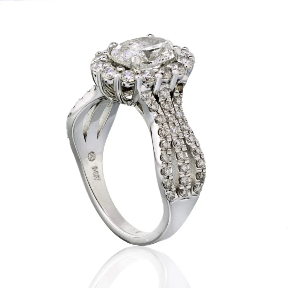 1.50 carat Oval Diamond I/I1 GIA Engagement Ring - The Back Vault