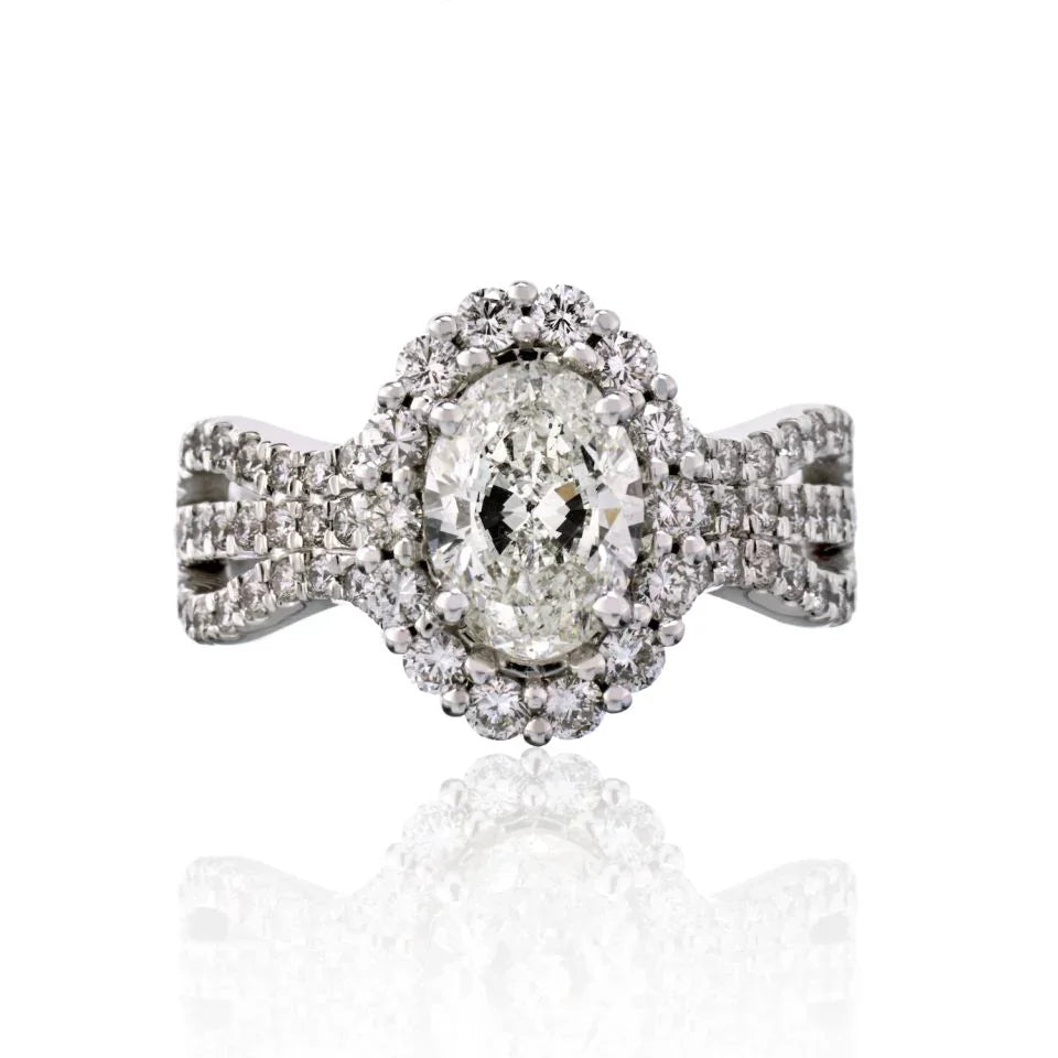 1.50 carat Oval Diamond I/I1 GIA Engagement Ring - The Back Vault