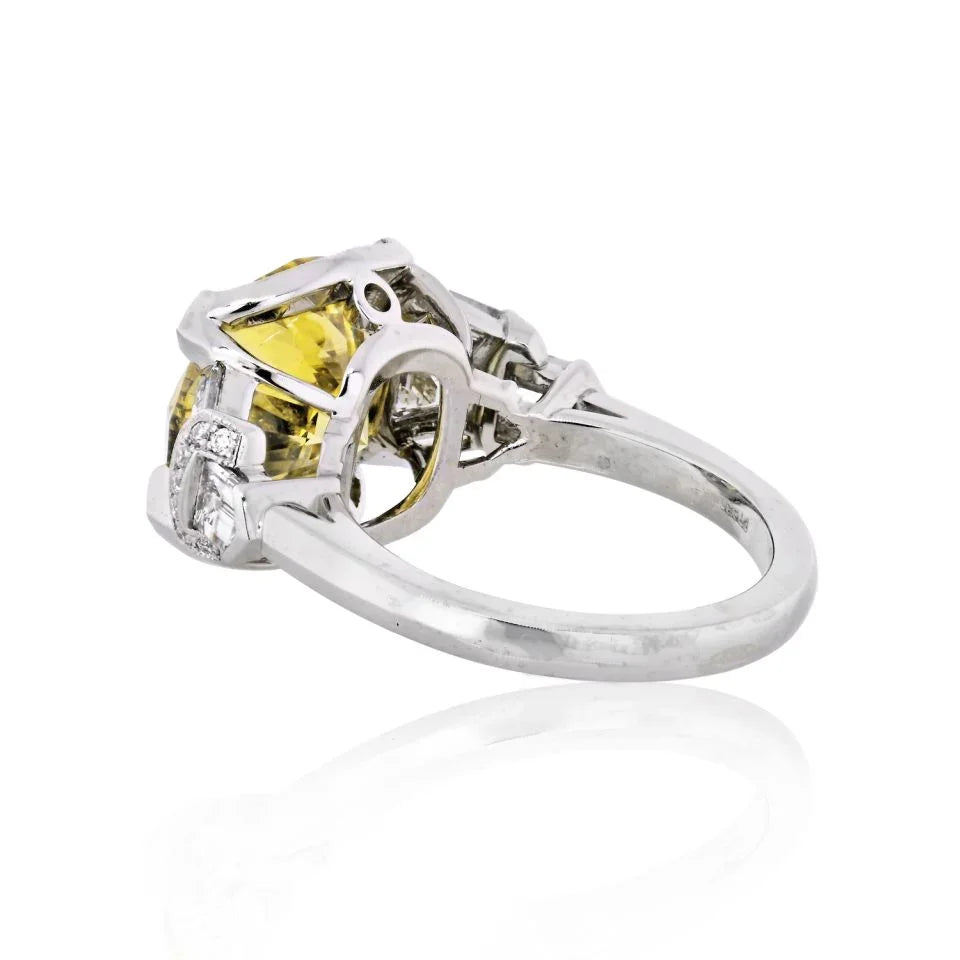 Raymond C. Yard 5 carat Round Diamond Fancy Intense Yellow GIA Engagement 9.48gr Ring - The Back Vault