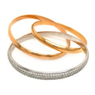 Cartier 18K Tri Color Trinity De "One" Diamond Bangle Bracelet - The Back Vault