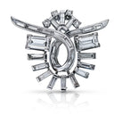 Platinum Round, Emerald Cuts, Baguette Cuts Diamond Brooch - The Back Vault