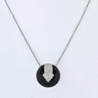 Bvlgari 18K White Gold Diamond Arrow Jet Circle Pendant - The Back Vault