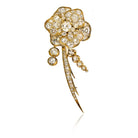18K Yellow Gold Antique Victorian 5.50cts Diamond Flower Brooch - The Back Vault