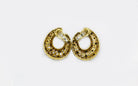 18K Yellow Gold Diamond & Onyx Earrings - The Back Vault